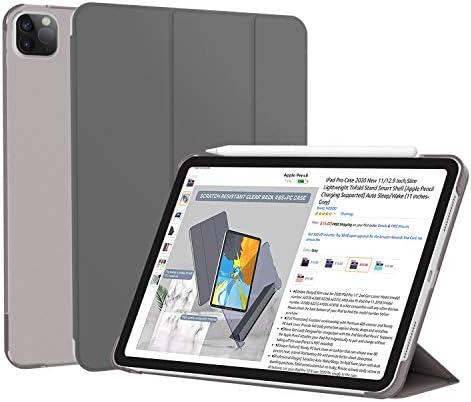 Ipad Pro 11 case 2020& 2018, Case for iPad Pro 11 2nd Gen 2020[Apple Pencil 2 Charging Supported] Auto Sleep/Wake-Gray