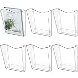 Sintuff 6 Pack Unbreakable Vertical Acrylic Wall File Folder, Single Pocket Wall Mount File Holder Brochure Holder Magazine Paper Organizer for Office and Home, 11 x 3 x 10 Inch, Clear