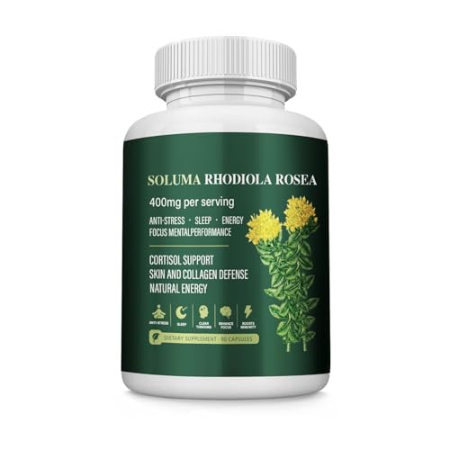 Soluma Rhodiola Rosea Supplement 400mgRhodiola Rosea Supplement with Bioperine-60 Capsules