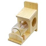 Squirrel Feeders for Outside, Wooden Squirrel Box with Clear Storage Jar Weatherproof Nut Bar Chipmunk Feeder for Wood Deck, Tree, Fence, 10.5x5.5x5.5in Feeders House