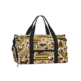 Vortithora Egyptian-Agricultural-Scenes Sports Duffel Bag With Shoe Compartment