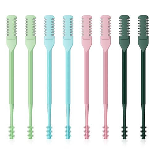 Meonxy 8PCS Nasal Hair Cutter for Women Men 2026 Upgraded Portable 2-in-1 Nasal Hair Cutter Sticks Double Sided Nose Knife with Soft Cleaning Brush