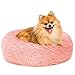UNIZOO Łóżko Dla Zwierząt Domowych, Łóżko Dla Psa, Łóżko Dla Kota, Pluszowe Łóżko Dla Zwierząt Domowych, Okrągłe Pluszowe Łóżko Dla Kota, Poduszka Dla Szczeniaka, Różowy 50x50 cm