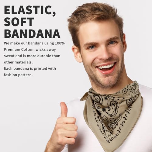 Image of FR Bandanas for Men 100% Cotton Face Covering Headwear Flame Resistant Neck Tie Lightweight UV Protection