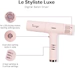L'ANGE HAIR Le Styliste Luxe Digital Luxury Hair Dryer | Quiet Brushless Blow Dryer with Diffuser | Hairdryer with 4 Heat & 2 Speed Settings | Ion Technology | Best Hair Dryer for Blowouts (Blush)