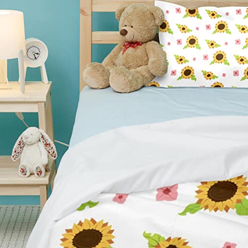 Parure de lit housse de couette motif tournesol jaune linge de lit de 3 pièces