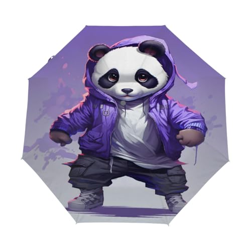 Parapluie pliant panda coupe-vent avec protection UV efficace