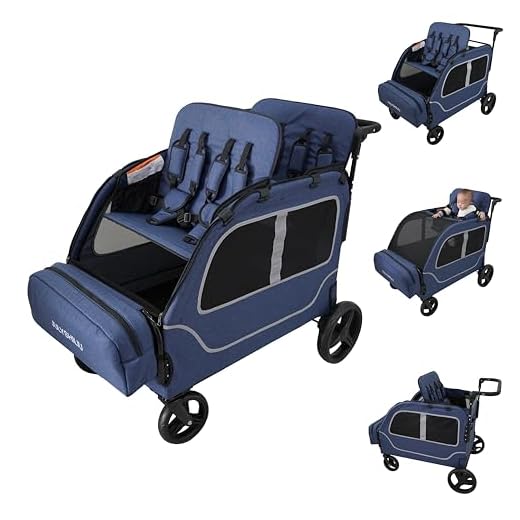 Best triple umbrella stroller JULYSHILIU 4-Seater Kids Wagon Stroller