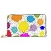 Produktbild JHGFG Mode Handtasche Reißverschluss Brieftasche Mehrfarbige Blots Auf Weiß Telefon Clutch Geldbörse Abendkupplung Blockieren Leder Brieftasche Multi Card Organizer