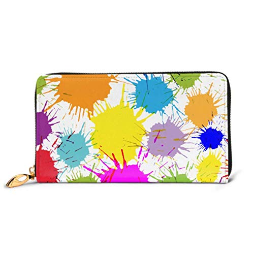 Preisvergleich Produktbild JHGFG Mode Handtasche Reißverschluss Brieftasche Mehrfarbige Blots Auf Weiß Telefon Clutch Geldbörse Abendkupplung Blockieren Leder Brieftasche Multi Card Organizer