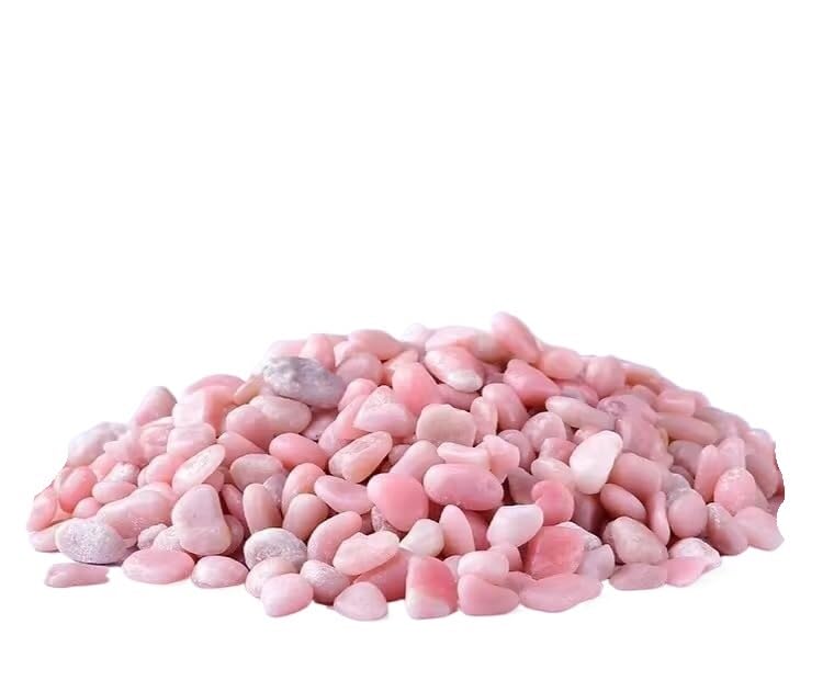 Opale rose naturelle contre terre visible : Éclats de pierre concassée 200g pour pots et aquarium