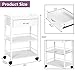 Salon Trolley Cart with Wheels, Wooden Rolling Storage Station, Mobile Utility Cabinet with 1 Drawer 2 Trays, Medical Esthetic Supply for Beauty SPA Massage Tattoo Facials, White