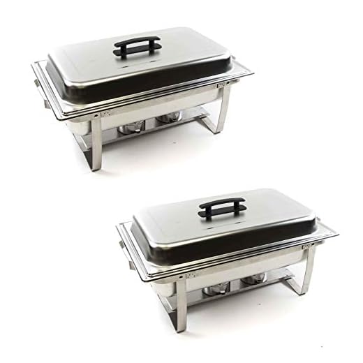 ALPHA LIVING 2 Pack 8QT Chafing Dish High Grade Stainless Steel Chafer Complete Set, One Pack, white