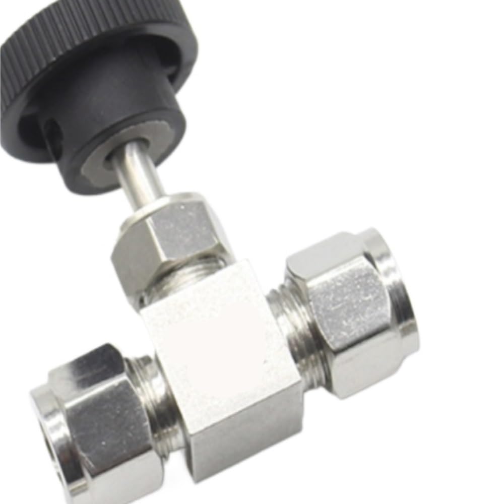 Valvola a spillo regolabile Tipo di compressione della valvola regolabile 304SS, a spillo controllo del flusso servizio idraulico diritta 1 pezz0(10mm)