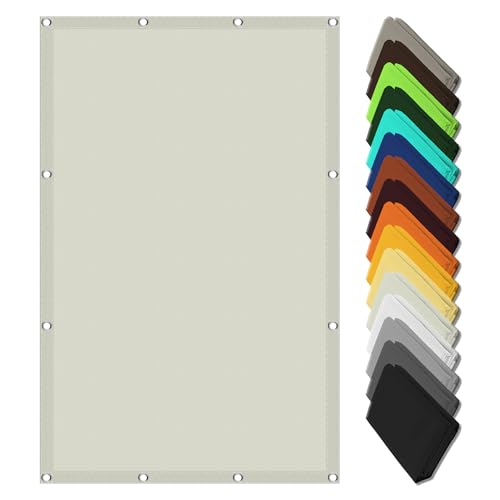 Sun Shade Sail Waterproof 10 x 10 m Pes 98% UV Block Water Resistant Sunscreen Awning Canopy Sunshade Canopy Sail Fixing for with Free Rope for Outdoor Garden Patio, off white