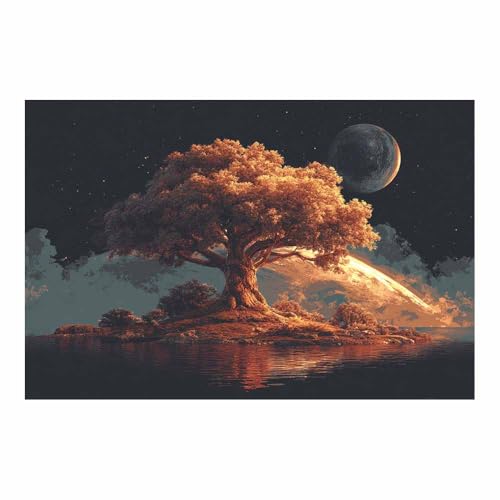 Arbre de vie décoration murale marron 60x90cm pour salon