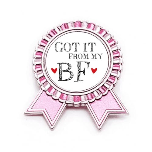Broche Saint-Valentin Got It From My BF rose en métal, l'atout de vos rendez-vous