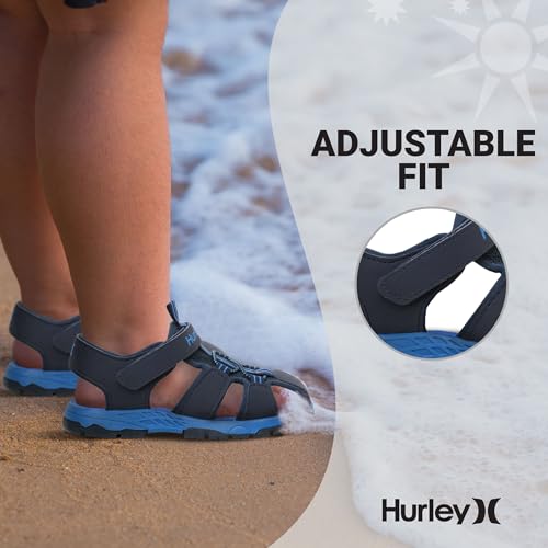 Hurley Kid's Deck Water Sandals, Sports and Beach Sandals for Boys and Girls, Lightweight Semi Closed Toe Sandals with Adjustable Upper - for Outdoors, Water Play and Pool4