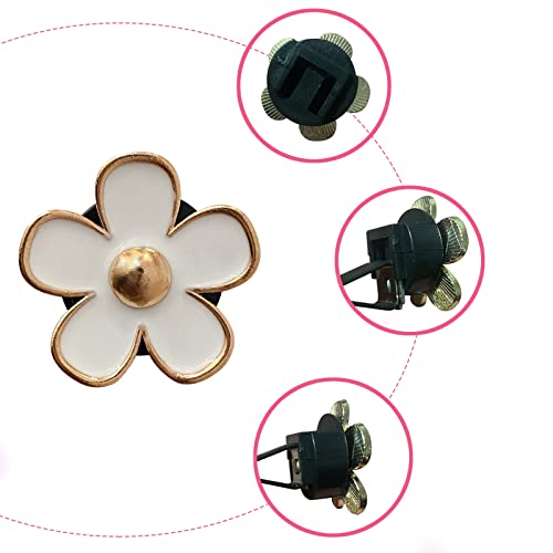6 Pieces Daisy Air Vent Clips Flower Car Decoration Car Air Freshener Clips Air Conditioning Outlet Clip Car Interior Decor Charm Colorful Car Interior Accessories For Girls Women (Black) #TOP4