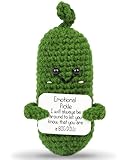 Hoedia Handmade Emotional Pickle Small Christmas Secret Santa Gifts, Cucumber Crochet Inspirational, Cute Funny Support College Office Friend Birthday Mothers Day Easter Basket Stocking Stuffers