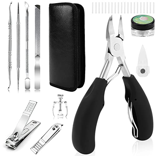 Coikes Juego de cortaúñas profesional, 10 Piezas Tijeras para uñas Alicates de Uñas acero Inoxidable, Kit de Manicura Pedicura, Pinza Cutícula, Alicates Cortauñas Pies para Uñas Gruesas o Encarnadas Cover