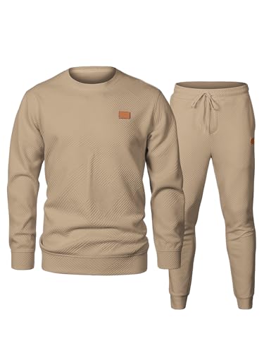 JMIERR Knit Jacquard Track Suits for Men Set 2 Piece Comfiest Airport...