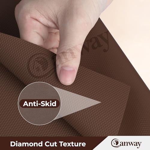 Image of CANWAY (45cm x 3M) Food Grade Non-Slip Drawer & Shelf Mat | Waterproof, Washable Shelf Liner for Kitchen Cabinets, Cupboards, Fridge & Bathroom Shelves | Coffee