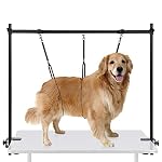 Fellpflegearm für Hunde, mit Klemme, H-Form, verstellbarer Hunde-Fellpflege-Tischarm mit Schlaufenschlange, Höhe und Breite verstellbar, für Hunde und Katzen