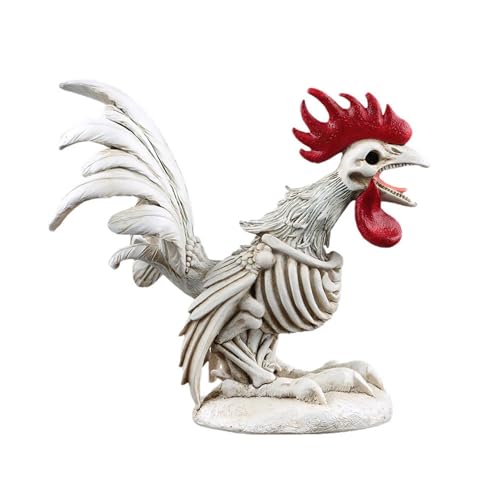 shgsgWK Halloween Skeleton Rooster Lifelike Animal Bones Decor Skeleton Chicken Halloween Decoration Chicken Figurine for Desktop Yard Garden Decor Outdoor Indoor Decor (White)