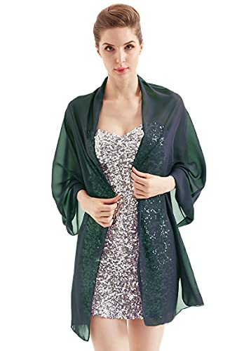 Alivila.Y Fashion Womens Chiffon Scarf Wrap Bridal Wedding Scarves Shawl for Bridesmaid-Army Green Chiffon - Thumbnail 3