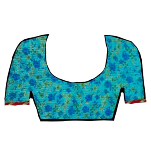Image of Lado Rani Kota Doria Cotton Silk Flower Print sarees with blouse