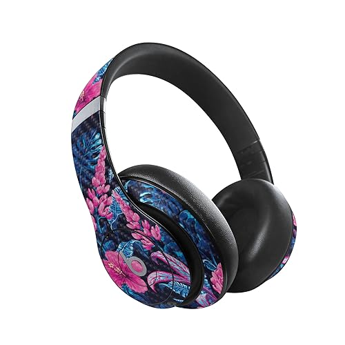 Image of MightySkins Carbon Fiber Skin Compatible with Beats Studio Pro - Contrast Hibiscus | Protective, Durable Textured Carbon Fiber Finish | Easy to Apply