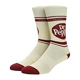 Bioworld Dr Pepper Vintage Soda Logo Men's Casual Crew Socks