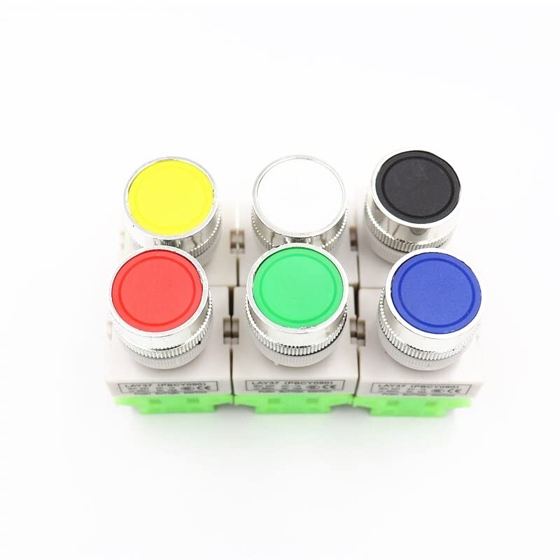 Commutateur interrupteur à bouton LAY37-11BN plat 22mm lot de 6