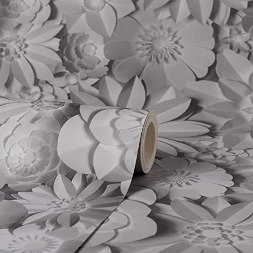 Fine Décor 3D Floral White, One Size