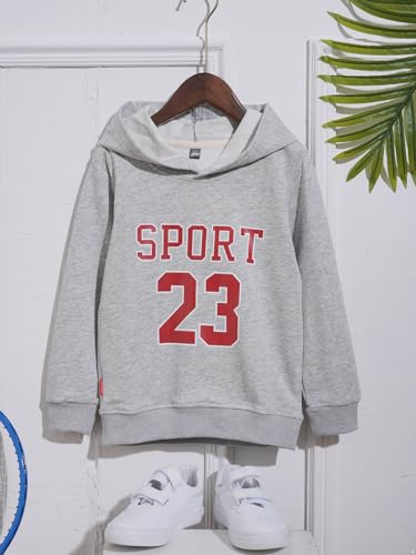 TTAO Kids Boys Letters Print Pullover Long Sleeve Casual Hooded Sweatshirt Athletic Loose Top3