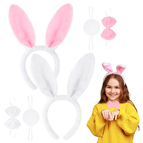 Serre-tête de lapin rose et blanc - Jour de Fête - Octobre rose - Événements