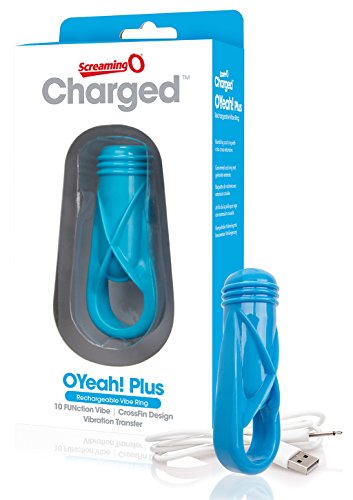 Anillo Charged Plus Screaming O azul elástico para estimulación masculina de 100g