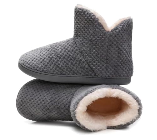Women's furry Bootie Slippers Comfy Warm House Slippers with Plush Faux Fur Lining Outdoor Indoor4