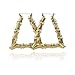 Gold Bamboo Triangle Hollow Hoop Earrings for Women - Big Large Bamboo Hoop Earring (Gold Triangle)