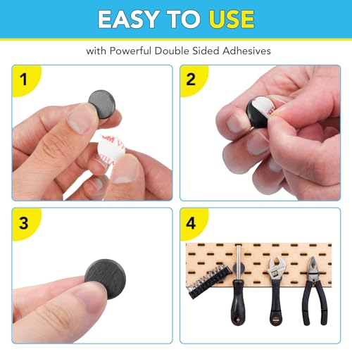 TRYMAG Small Flexible Magnets Round Disc 18x3mm for Crafts with Adhesive Backing, 20Pcs Tiny Flat Circle Ferrite Industrial Magnets for Office, Classroom, Science, Hobbies, Project - 0.7Inch