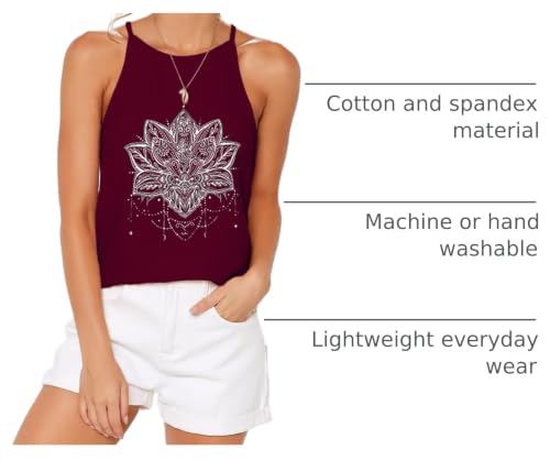 Image of LouKeith Womens Tank Tops Casual Flowy Printed Vest Shirts Sleeveless Cotton Soft Summer Tees Blouses