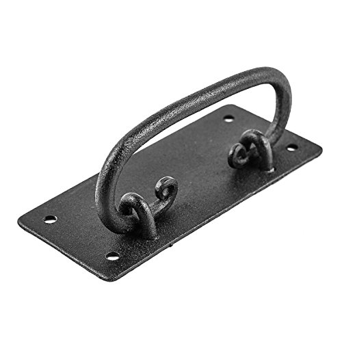 Renovators Supply Manufacturing Cabinet Pulls 4.4 In. Black Wrought Iron Drawer Bail Pulls With Mounting Hardware #TOP5