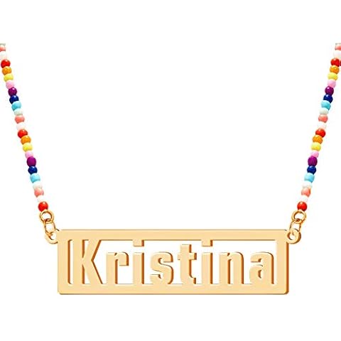 Novgarden Beaded Chokers Necklaces for Women, Sterling Silver Personalized Name Necklace Initial Boho Pendant Beach Jewelry Cover