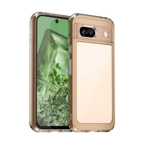 Google Pixel8A 用 ケース クリア 耐衝撃 PC背面+TPU 柔軟 防指紋 米軍MIL規格 ストラップホール付き ワイヤレス充電対応 透明 薄型 黄変防止 滑り防止 (グレー) 15-Pixel8A-02