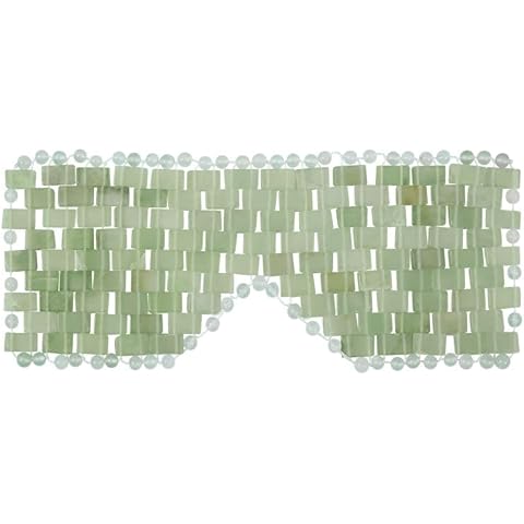 gemshan Jade Eye Mask 100% Natural Real Gemstone Jade Stone Reusable Eye Mask for Hot & Cold Anti Aging, Headache and Migraine Relief Sleeping Eye Mask Cover