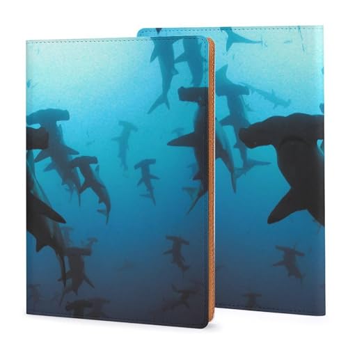 Couverture rechargeable cuir synthétique Hammerhead Sharks carnet A5 résistant usure