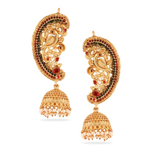 Image of Rubans Ear Cuff Jhumka Earrings Indian Ethnic Jewellery Gift for Women & Girls