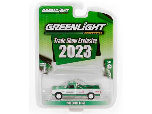 Camioneta D-350 1990 Verde y Blanca 1:64 miniatura 1