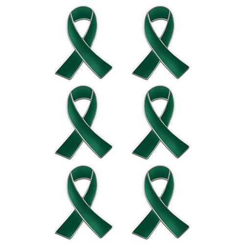 Image of 6Pcs Awareness Enamel Ribbon Lapel Pins Ribbon Brooch Pin for Charity Events Survivor Campaign Party Favors Supplies